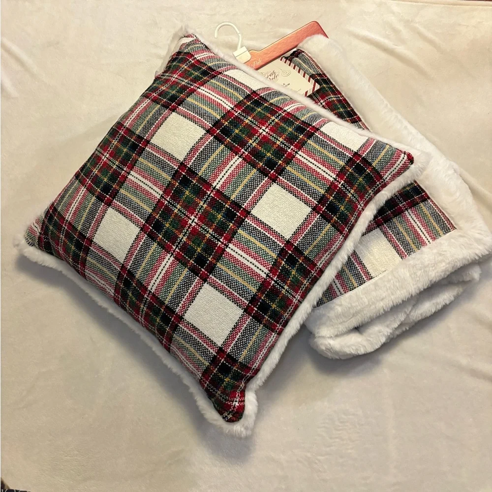 North Pole Trading Company Chenelle Throw Blanket and Matching Pillow NWT